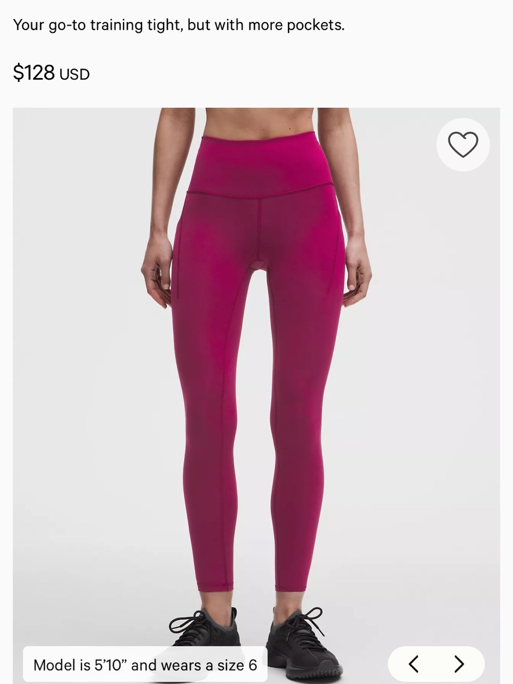 Wunder Train High Rise Tight with Pockets 25” (Raspberry)